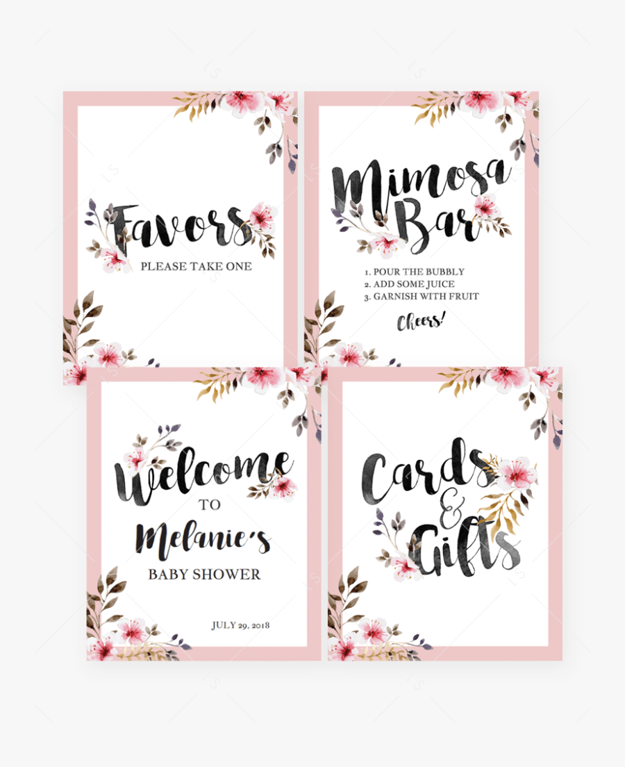 Girl Baby Shower Decorations Printable By Littlesizzle - Favors Please Take One, Transparent Clipart