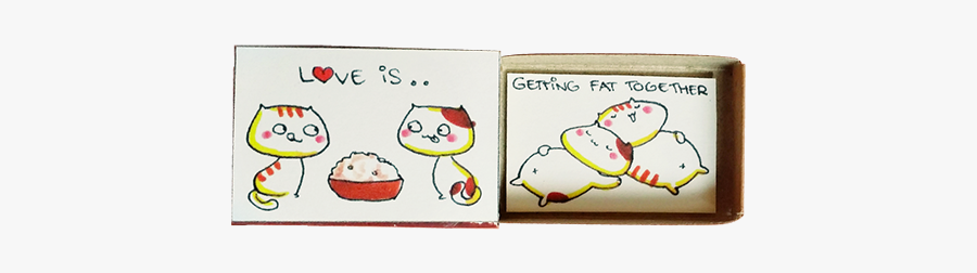 Love Is Getting Fat Cat Matchbox Card"
 Src="//cdn, Transparent Clipart
