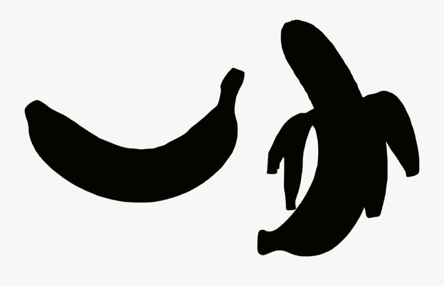 Banana, Silhouette, Delicious, Eatable, Eating, Food - Banana Silhouette Png, Transparent Clipart