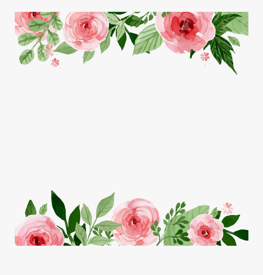 Transparent First Birthday Png - Watercolor Flowers Border Free, Transparent Clipart