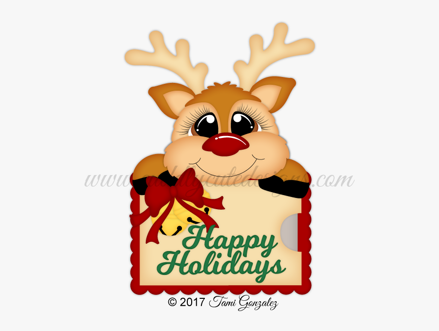 Christmas Reindeer Card Holder - Christmas Day, Transparent Clipart