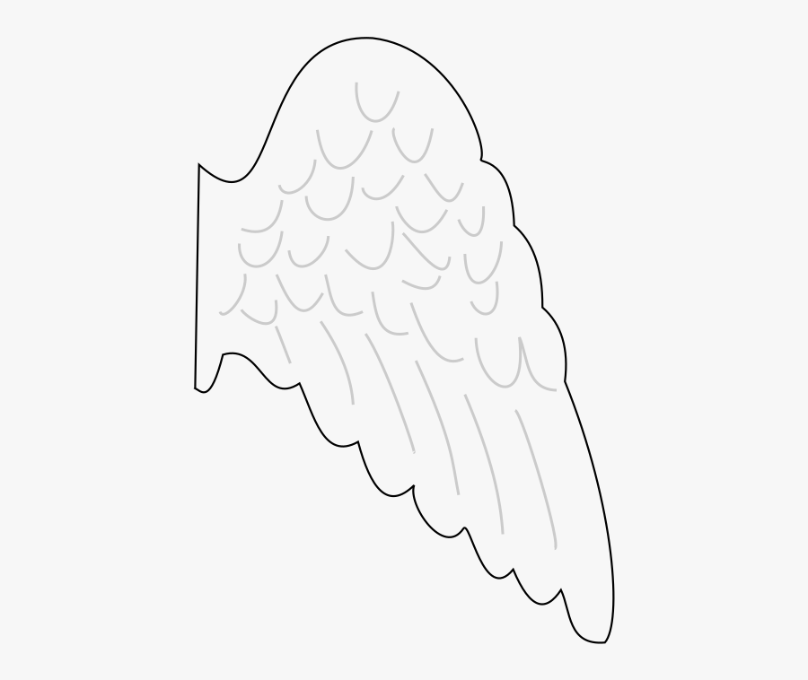Wing Clipart Single - Angel Wing Template Printable Free, Transparent Clipart