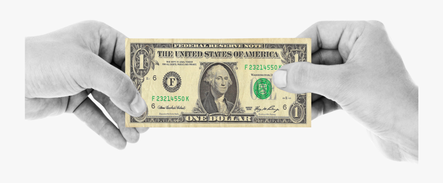 Hand Holding One Dollar Png Transparent Image - Dollar Bill, Transparent Clipart