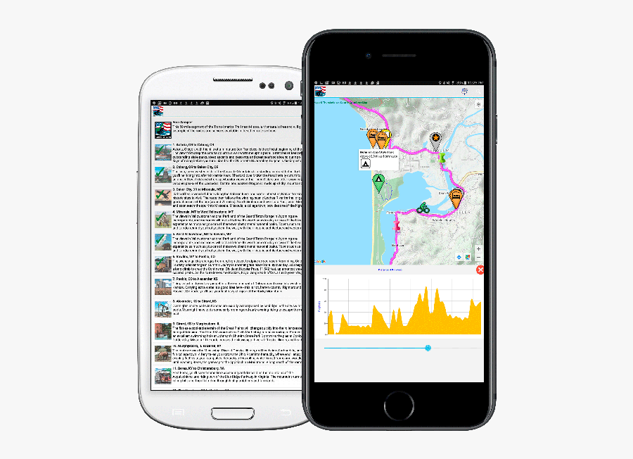 Mobile App Cycling Route, Transparent Clipart