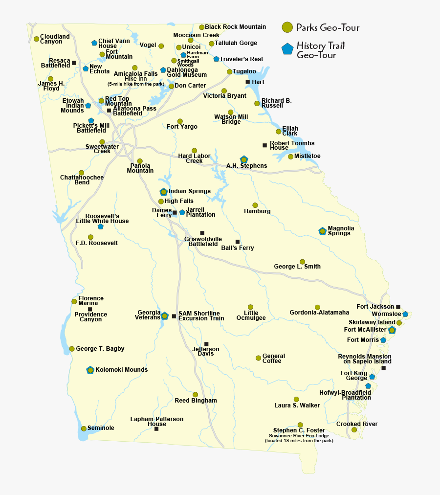Geotour Map - Roosevelt's Little White House On Map, Transparent Clipart