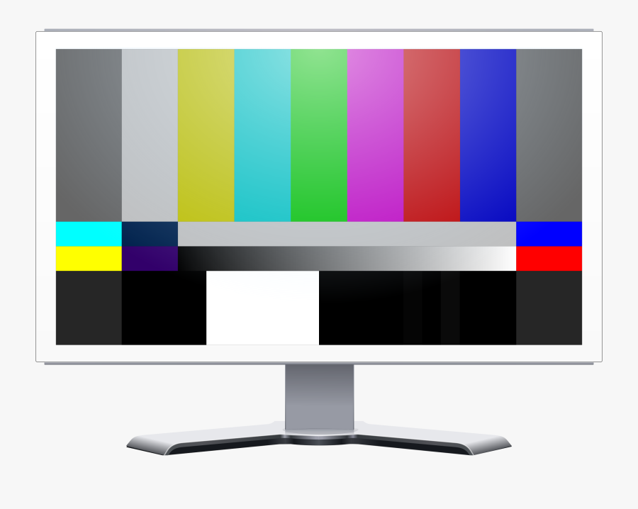 White Lcd Monitor With Color Bars Clip Arts - Smpte Rp219, Transparent Clipart