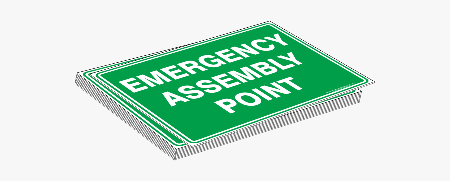 10 Pack Of Emergency Assembly Point Signs - Sign, Transparent Clipart