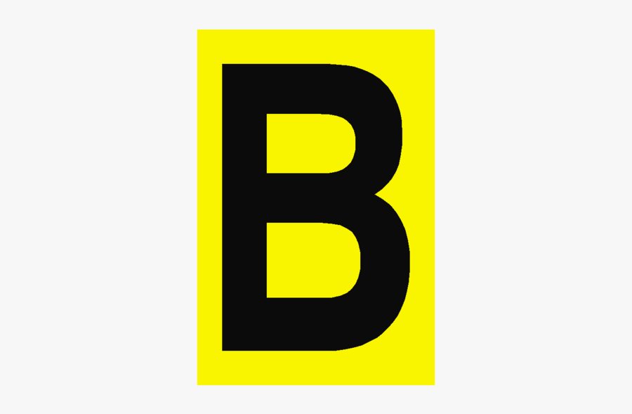 Clip Art Yellow Pvc Safety Signs - Pretty Letter B Yellow, Transparent Clipart