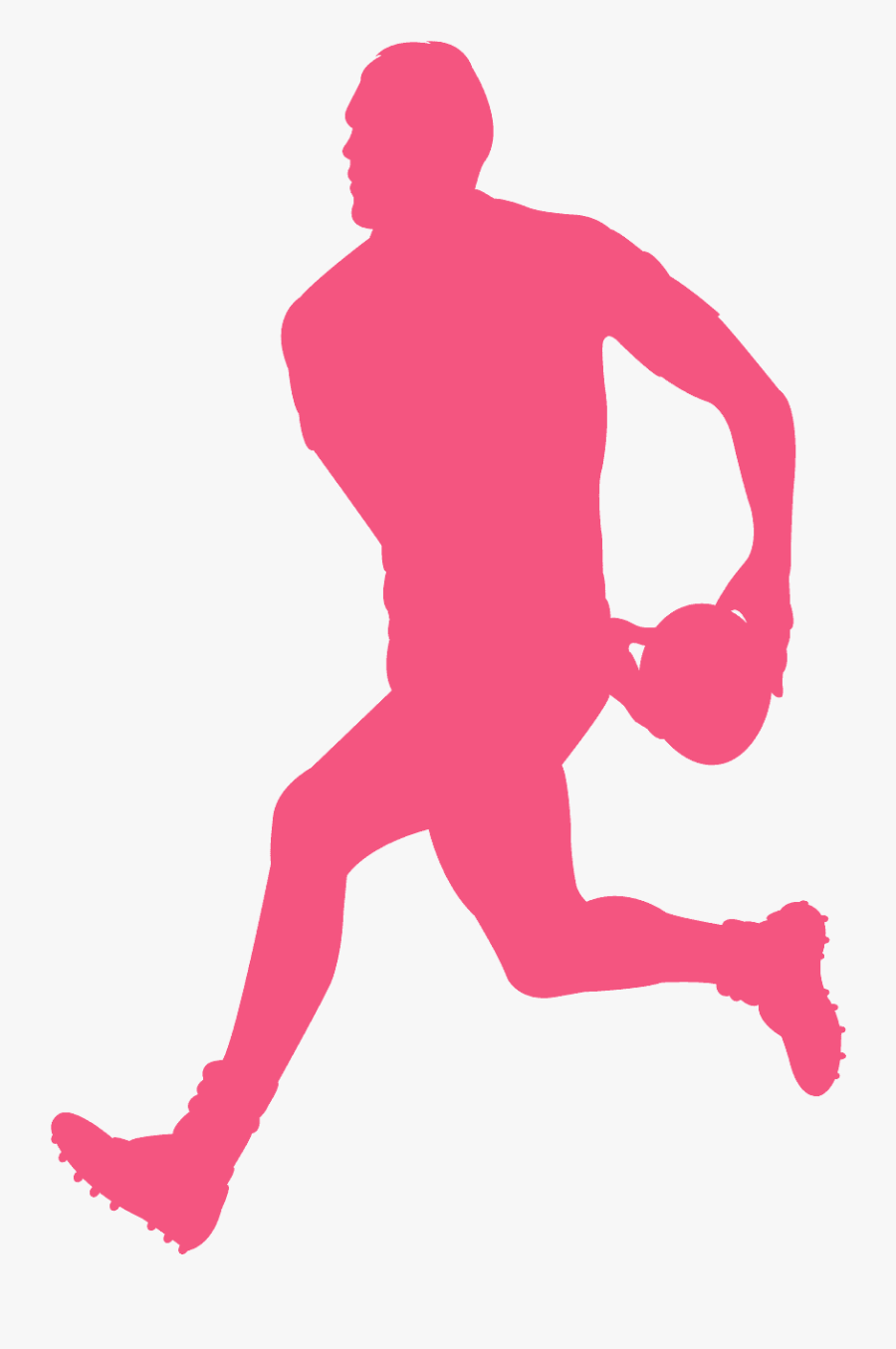 Rugby Silhouette Red Ball, Transparent Clipart