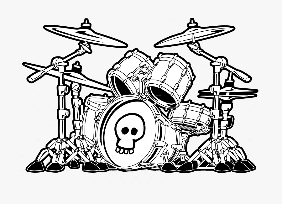 Drawing Drums Abstract - Cartoon Drum Kit, Transparent Clipart