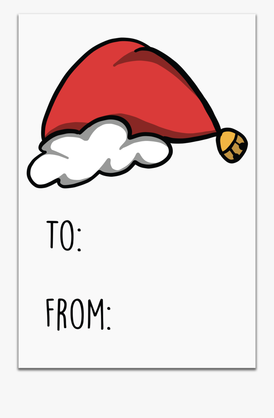Santa Hat Gift Tags, Transparent Clipart