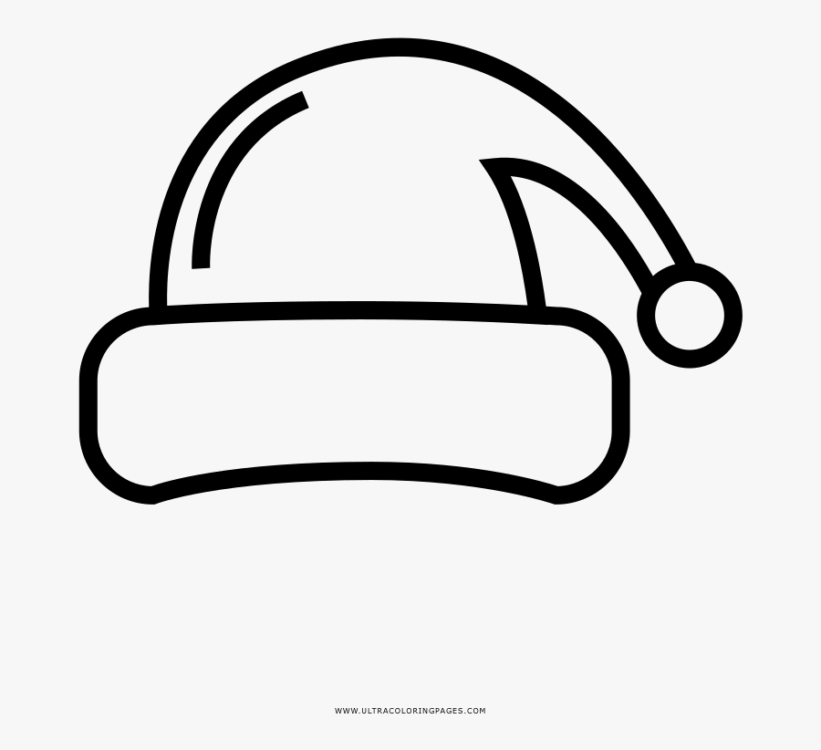 Santa Hat Coloring Page - Coloring Book, Transparent Clipart