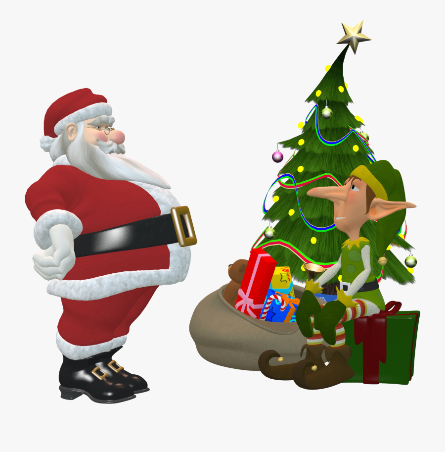 Santa Claus And Elf Clip Arts - Elf And Santa Png, Transparent Clipart