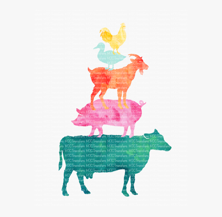 Watercolor Farm Animals, Transparent Clipart