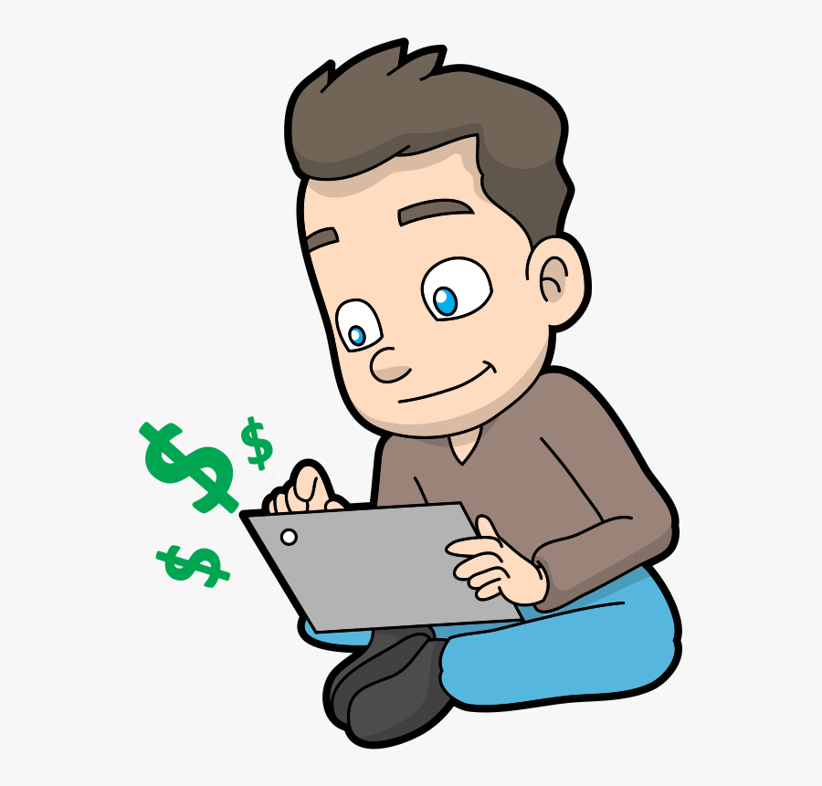 Transparent Guy Sitting Png - Cartoon, Transparent Clipart