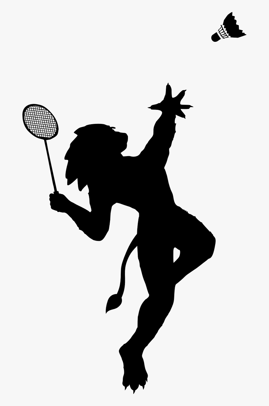 Badminton Club Lion Free Picture - Sports Silhouette Badminton Girl, Transparent Clipart