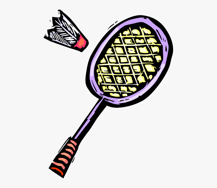 Vector Illustration Of Sport Of Badminton Racket Or - Sports Equipment Clip Art, Transparent Clipart