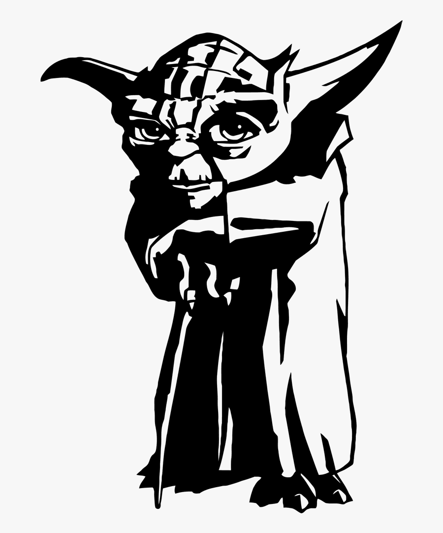 Yoda Poster Sticker - Yoda Png Black And White, Transparent Clipart