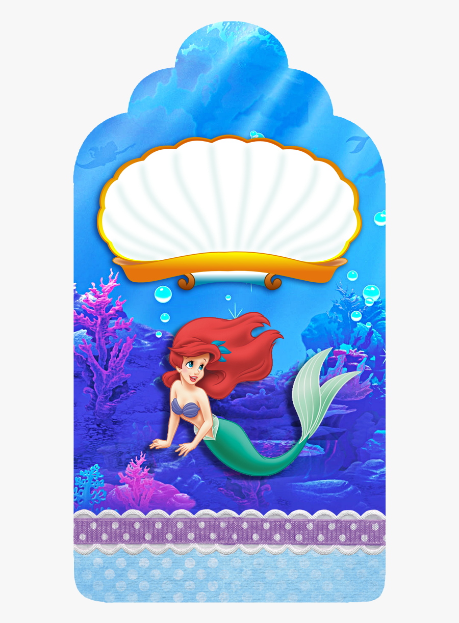 Little Mermaid Birthday Free Printable Tags, Transparent Clipart