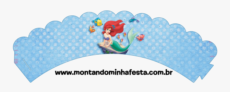The Little Mermaid Birthday Free Printable Cupcake - Ariel's Ocean Floor Fun, Transparent Clipart