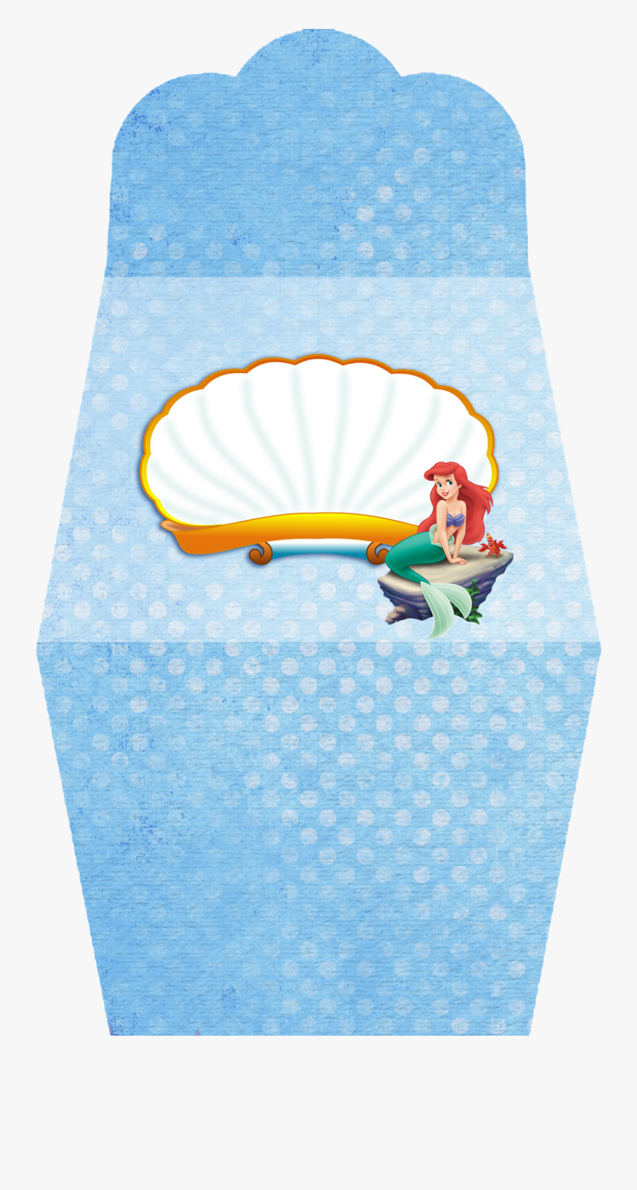 The Little Mermaid Birthday Free Printable Purse Invitations - Caixa Concha Para Imprimir, Transparent Clipart