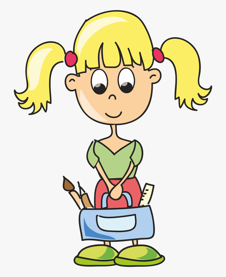 Blonde School Girl Clipart, Transparent Clipart