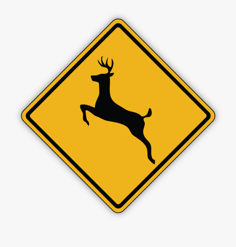 Are Highway Warning Signs - Deer Crossing Sign, Transparent Clipart