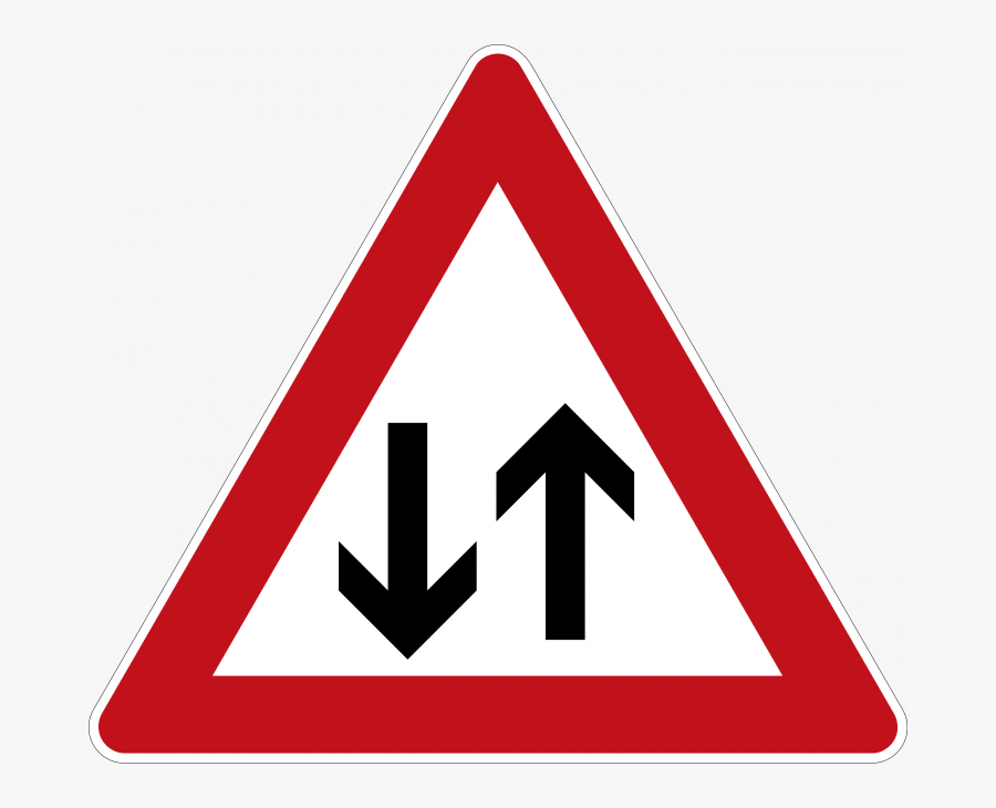 Two Way Traffic Ahead - Cattle Road Sign, Transparent Clipart