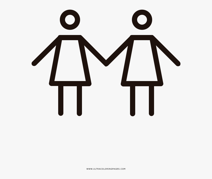 Lesbian Coloring Page, Transparent Clipart