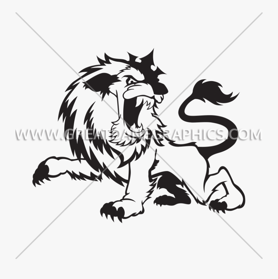 Roaring Lion Cartoon Mascot - Illustration, Transparent Clipart