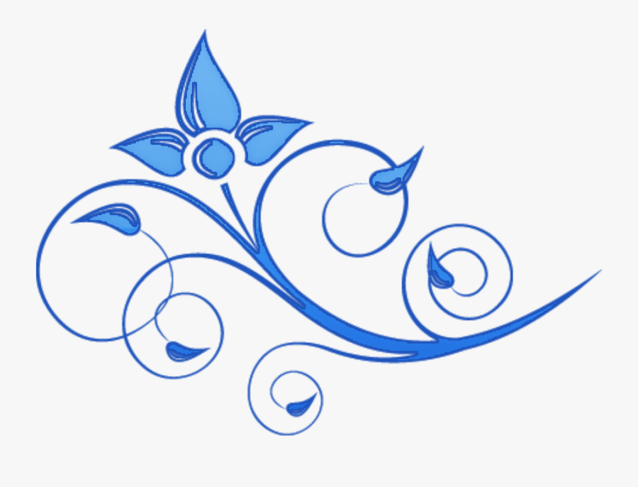 Blue Swirl Png - Blue Flower Swirl Design, Transparent Clipart