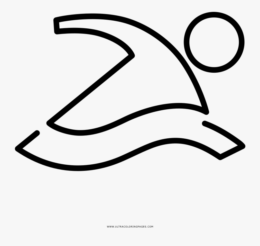 Swimming Coloring Page - Line Art, Transparent Clipart