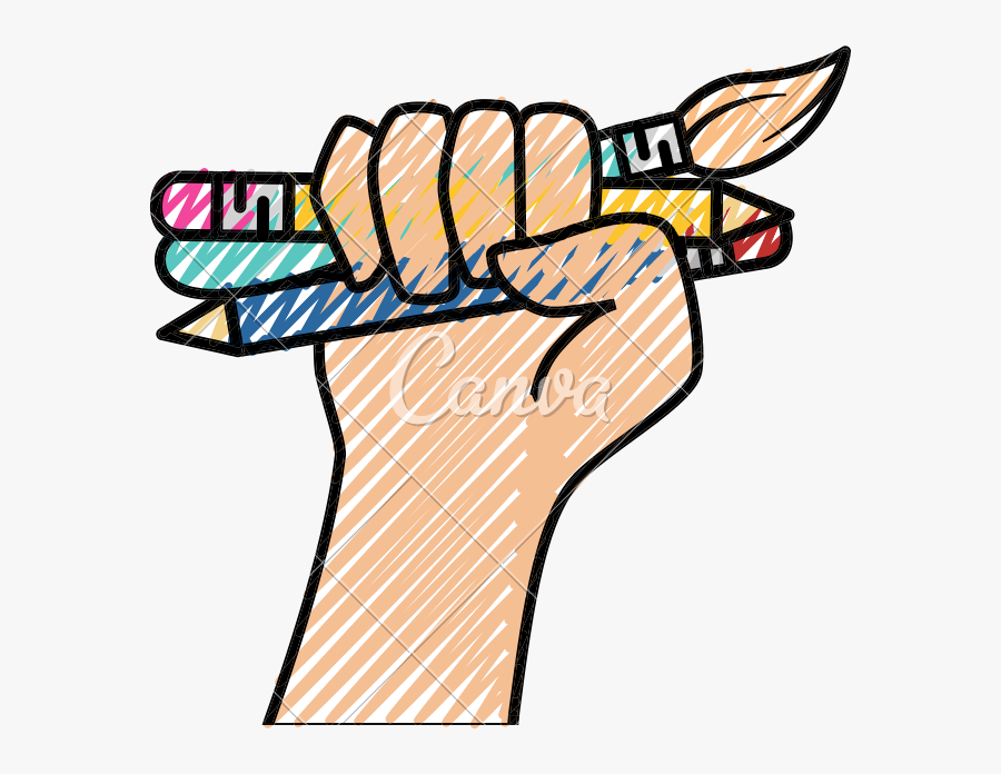 Drawing Icons Art Supply - Hand Holding Art Supplies, Transparent Clipart
