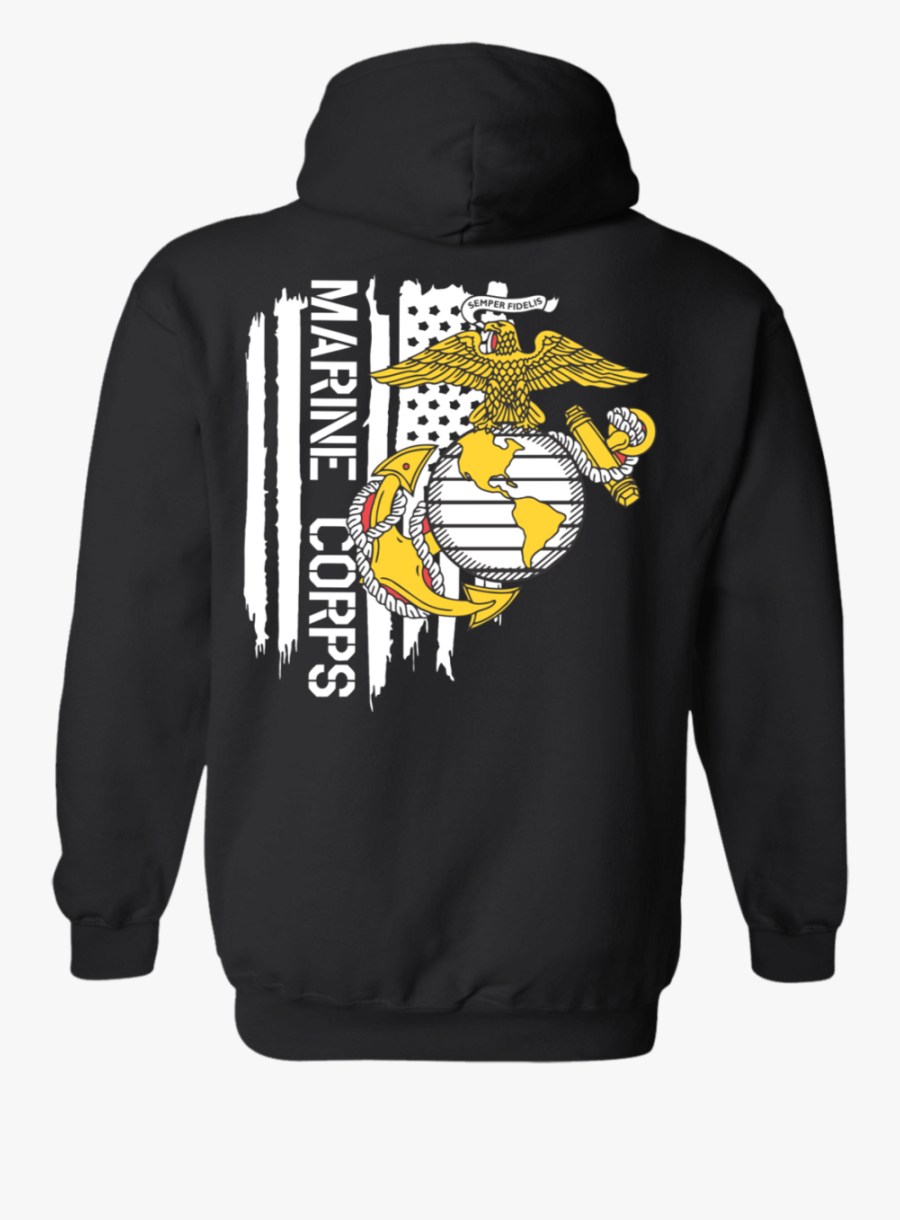 Usmc Marine Ega Eagle Globe Anchor Flag Hoodie - Marine Corps, Transparent Clipart