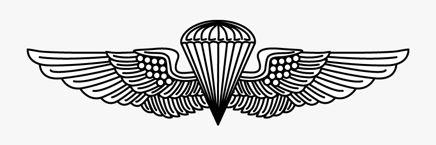 Navy Jump Wings Outline, Transparent Clipart