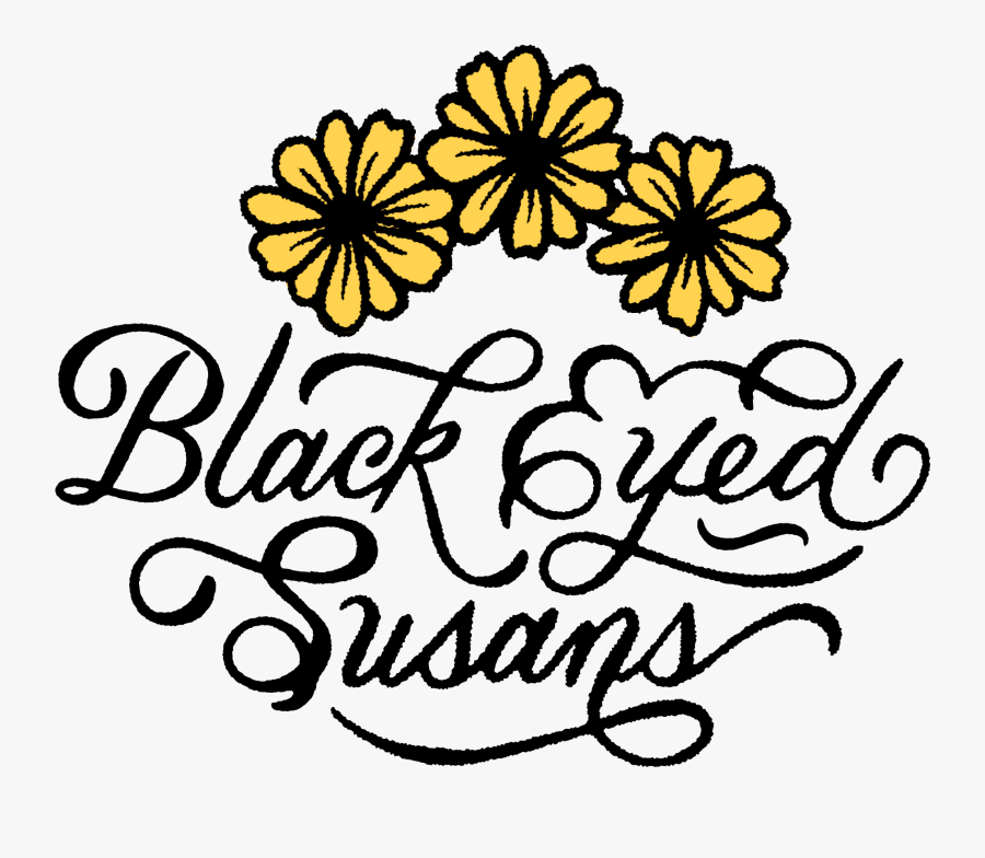 Black Eyed Susans - Calligraphy, Transparent Clipart