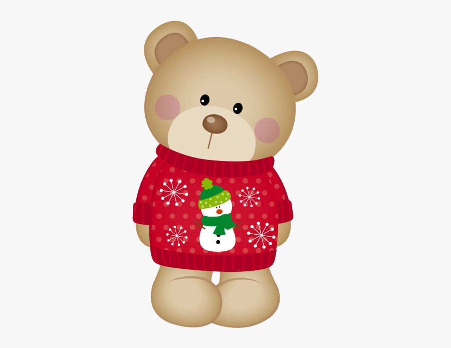 Bear Christmas Jumper - Teddy Bear, Transparent Clipart