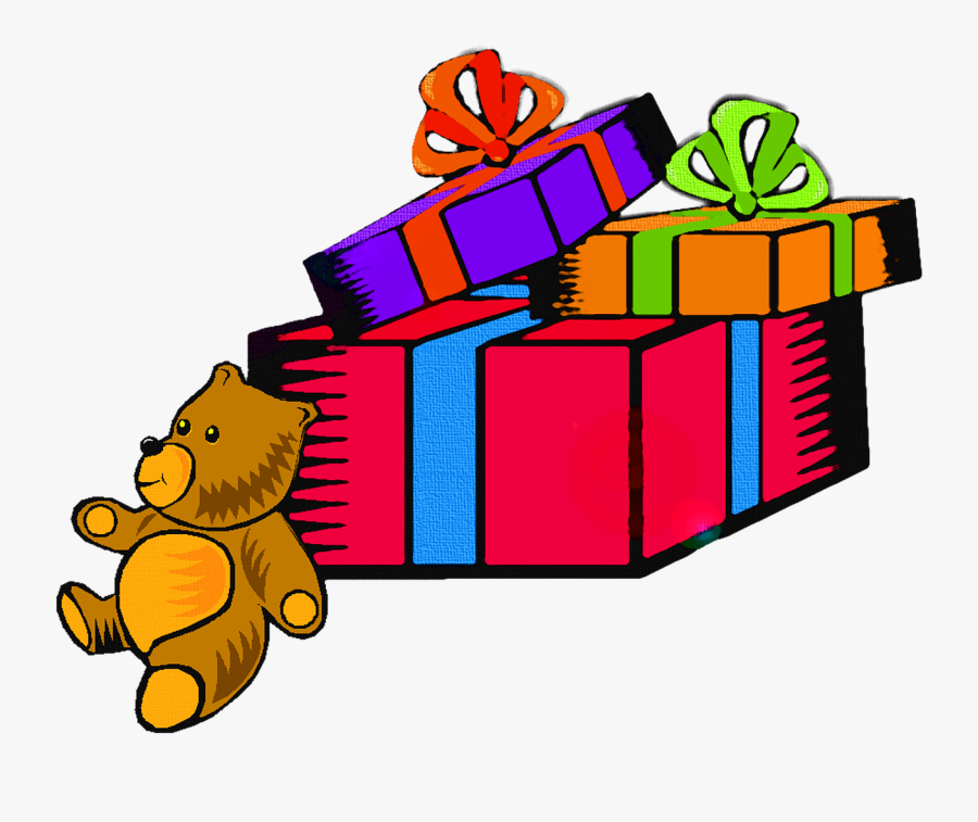 Gifts Xmas Teddy Free Picture - Christmas Cartoon Transparent Gifts, Transparent Clipart