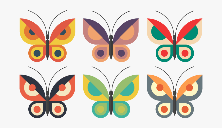 Butterflies Butterfly Flat Vector Illustrator Illustration - Flat Butterfly Vector, Transparent Clipart