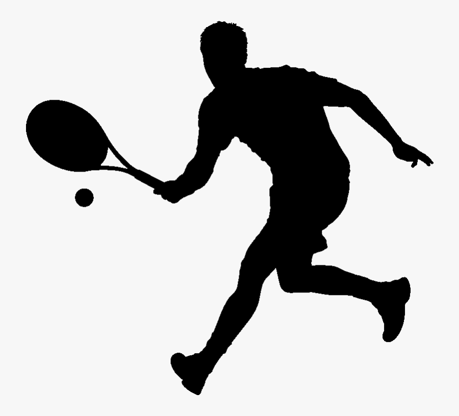 Tennis Player Beach Tennis Sport Ball - Lawn Tennis Silhouette Png, Transparent Clipart