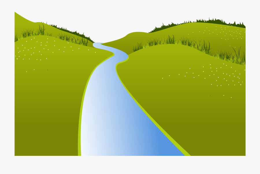 River Landscape Clipart Green Meadow - Landscape Me River, Transparent Clipart