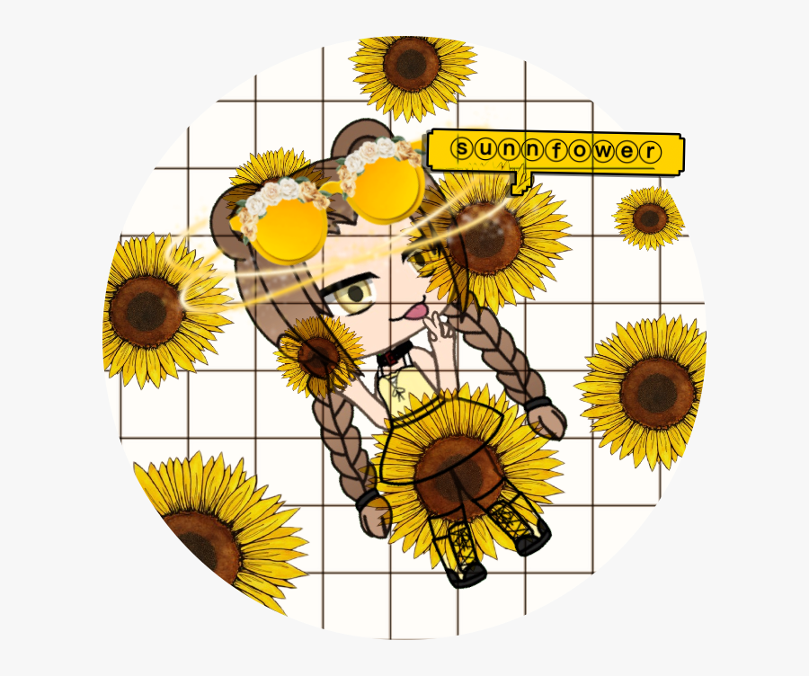Transparent Happy Sunflower Clipart - Gacha Life Sunflower, Transparent Clipart