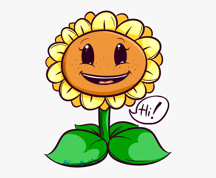 Transparent Cute Sunflowers Clipart - Plants Vs Zombies Sunflower Cute, Transparent Clipart