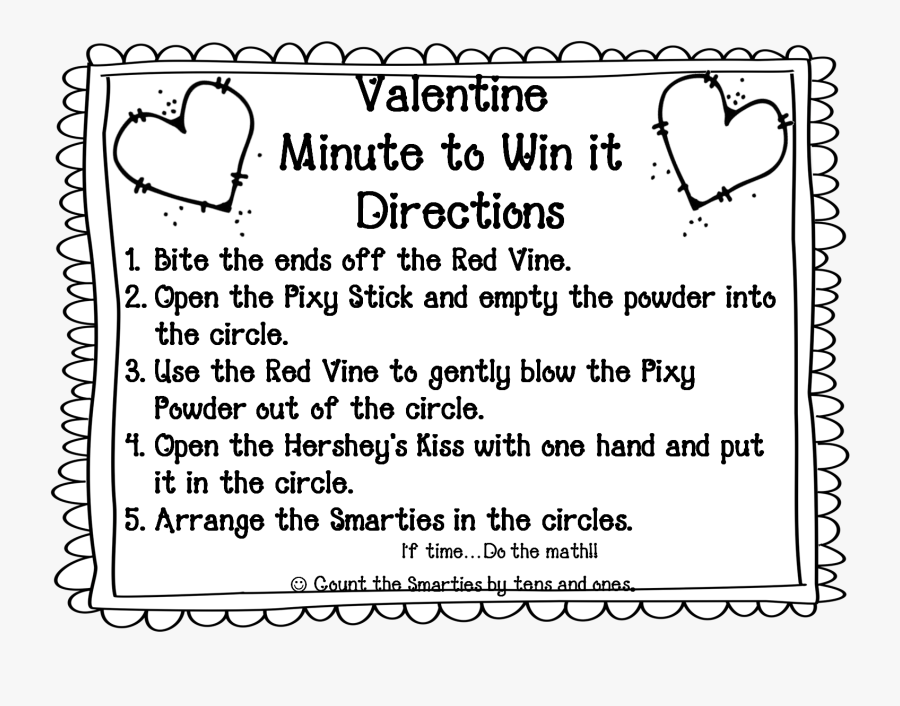 Valentines Minute To Win It Printable, Transparent Clipart