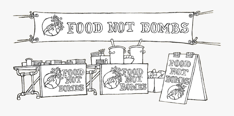 Food Not Bombs Banner, Transparent Clipart