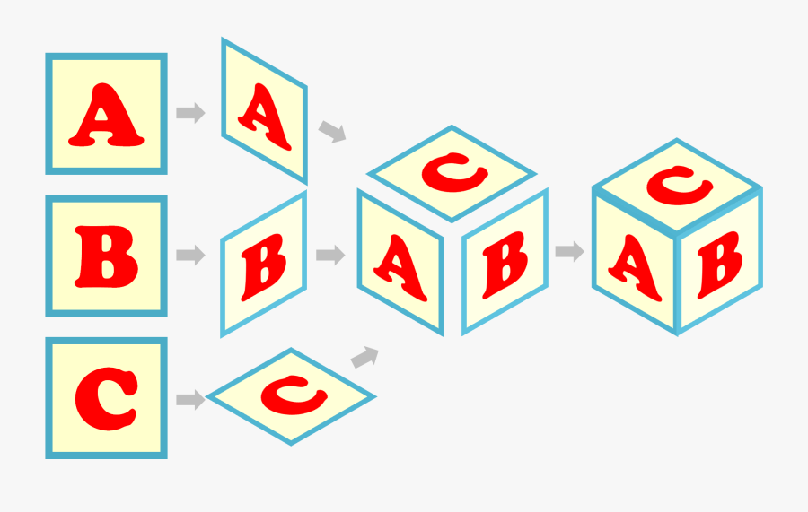Alphabet Block Isometric, Transparent Clipart