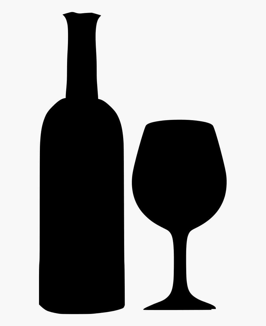 Transparent Bottle Silhouette Png - Wine Bottle And Wine Glass Svg, Transparent Clipart