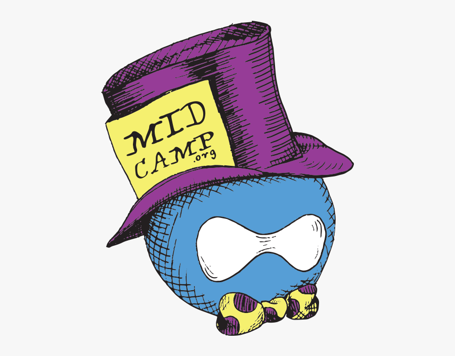 A Drupal Drop Wearing A Mad Hatter Hat With The Words - Drupal Camp, Transparent Clipart