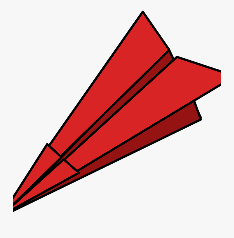 Paper Airplane Clipart Plane Folded Dart Free Vector - Red Paper Airplane Clipart, Transparent Clipart