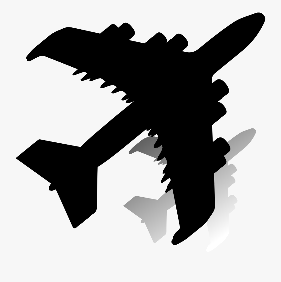 Transparent Plane Silhouette Png - Shadow Airplane Png, Transparent Clipart